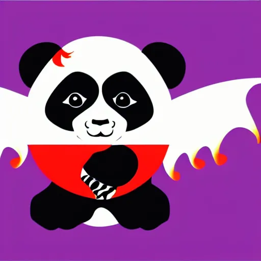 Image similar to vector art of welsh dragon and cute panda mixed, intercrossed, chimera, welsh flag, adobe illustrator