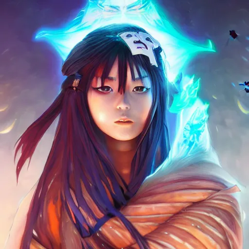 Prompt: anime portrait of Akeno Himejima as a shaman yedi using dark force to eliminate trump as an anime antagonist by Stanley Artgerm Lau, WLOP, Rossdraws, James Jean, Andrei Riabovitchev, Marc Simonetti, and Sakimichan, trending on artstation
