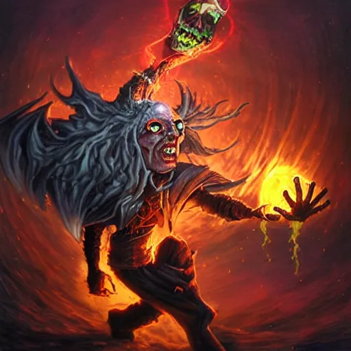 Image similar to a necromancer pulsing with necrotic energy, art by tomek setowski,