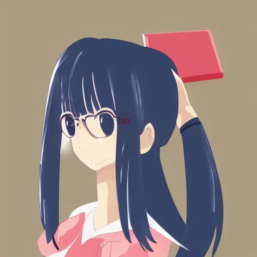 Prompt: a portrait of high school girl in the style of kyoto animation, Illustrator, in simple background, trending on pixiv