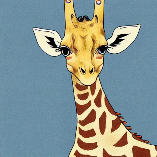 Giraffe mixed with a platypus anime
