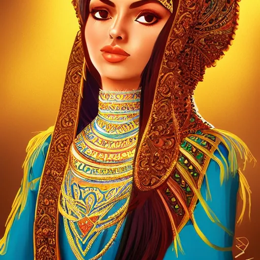 Image similar to A Majestic Portrait of a Persian Queen, artstation