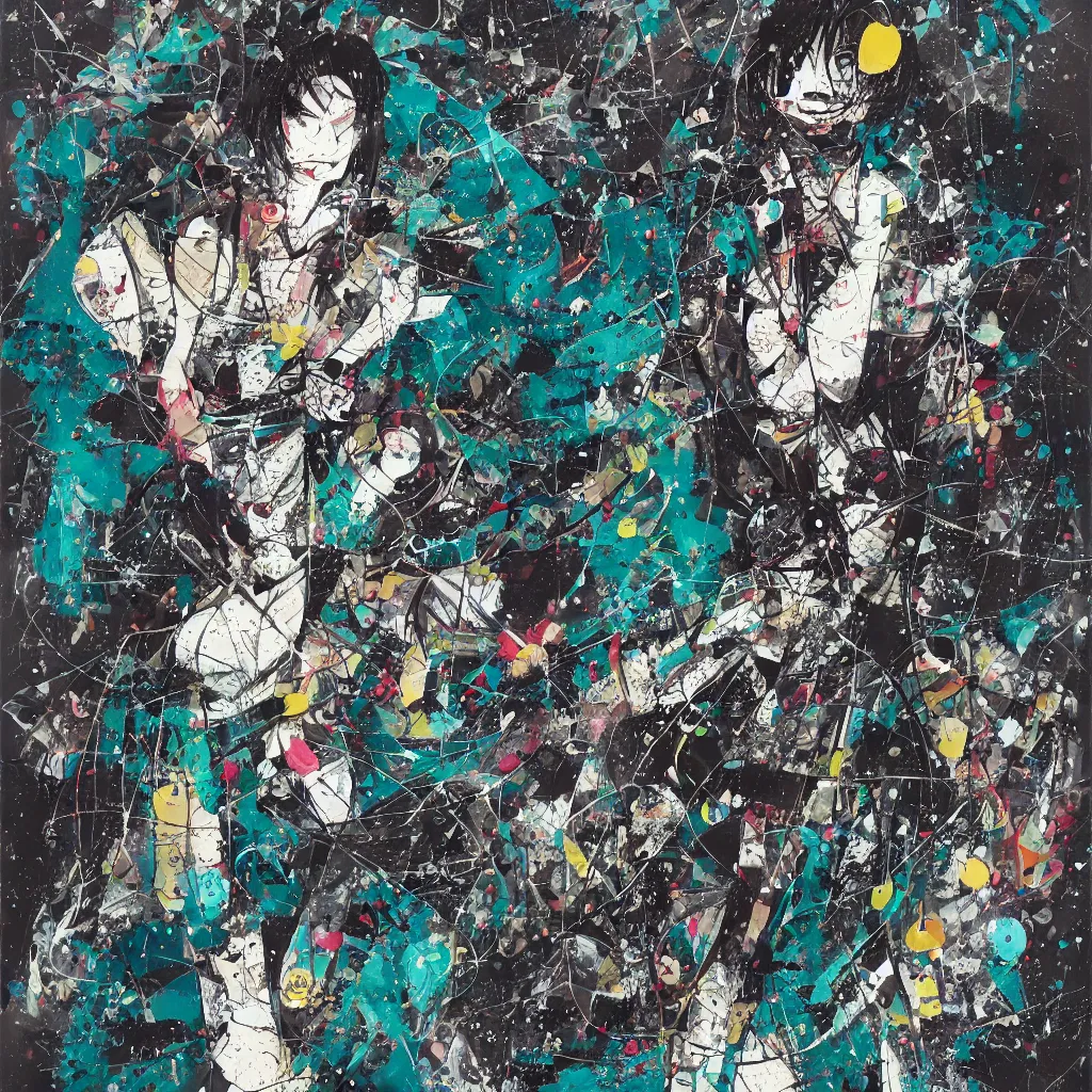 Image similar to girl figure, abstract, jet set radio artwork, ryuta ueda artwork, cryptic, rips, spots, asymmetry, stipple, lines, splotch, color tearing, pitch bending, stripes, dark, ominous, eerie, hearts, minimal, points, technical, old painting, natsumi mukai artwrok, folds