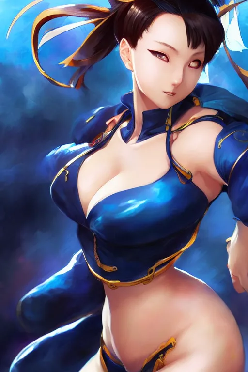 Image similar to A beautiful anime portrait of Chun Li , by Stanley Artgerm Lau, WLOP, Rossdraws, James Jean, Andrei Riabovitchev, Marc Simonetti, and Sakimichan, tranding on artstation