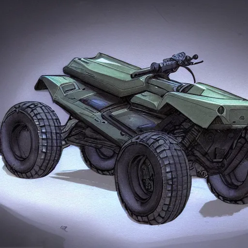 Image similar to concept art blueprint halo new atv vehicles