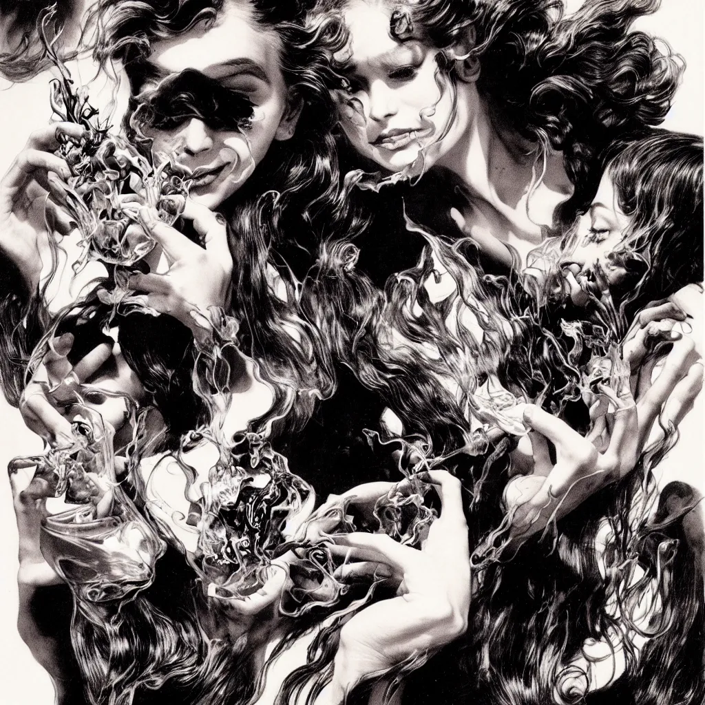 Image similar to fragrance advertising campaign by bernie wrightson