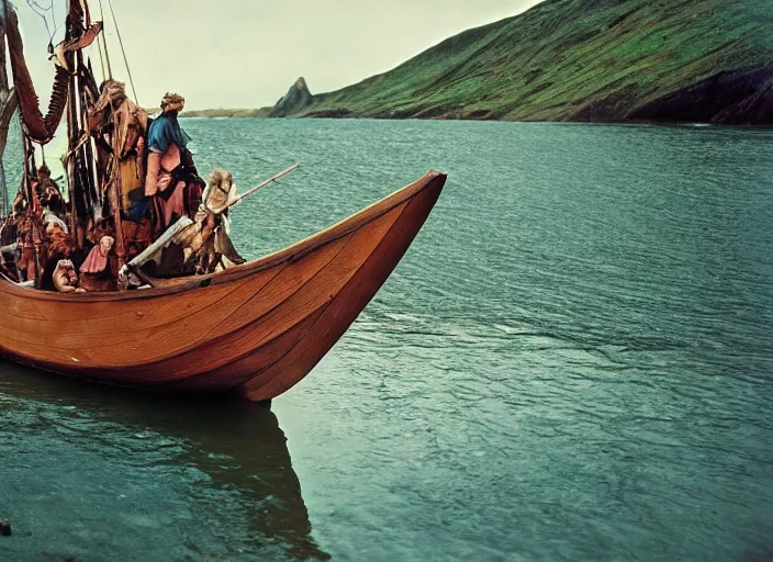 Image similar to photo of the saga of the viking women and their voyage to the waters of the great sea serpent, fujifilm velvia 5 0