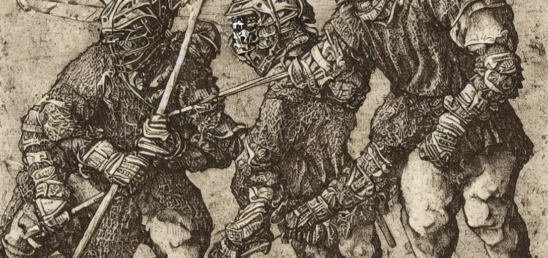 Image similar to lacrosse player, highly detailed, 8k, intricate, Albrecht Durer style