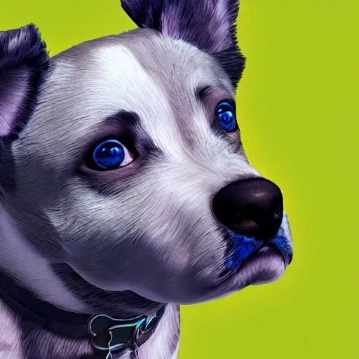 Prompt: Blue Heeler Dog, Anime Style, Soft lighting, artstation, detailed, award winning, colourful