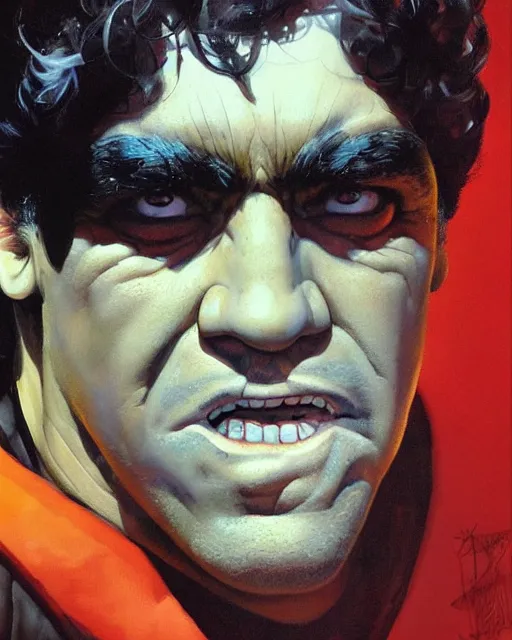 Image similar to face portrait, diego armando maradona by peter andrew jones!!!!!!!!, by roger dean, hd, hyper detailed, 4 k