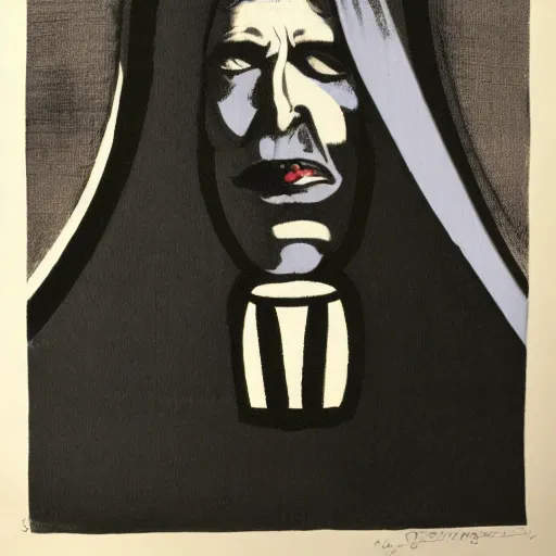 Image similar to individual screaming pope innocent x silk screen francis bacon