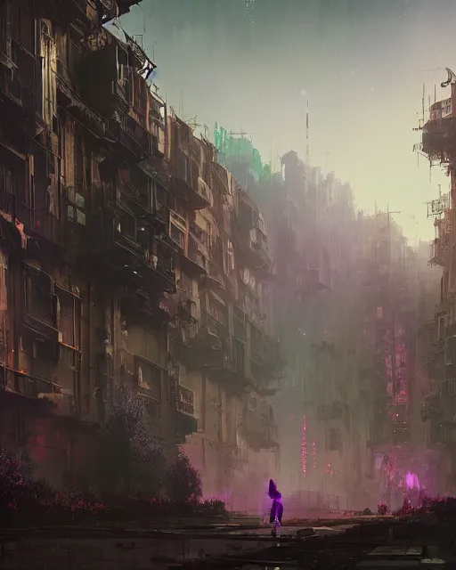 Image similar to a beautiful ciberpunk city landscape, purple, environment art, fantasy art, landscape art, in the style of greg rutkowski, illustration, epic, fantasy, intricate, hyper detailed, artstation, concept art, smooth, sharp focus, ray tracing