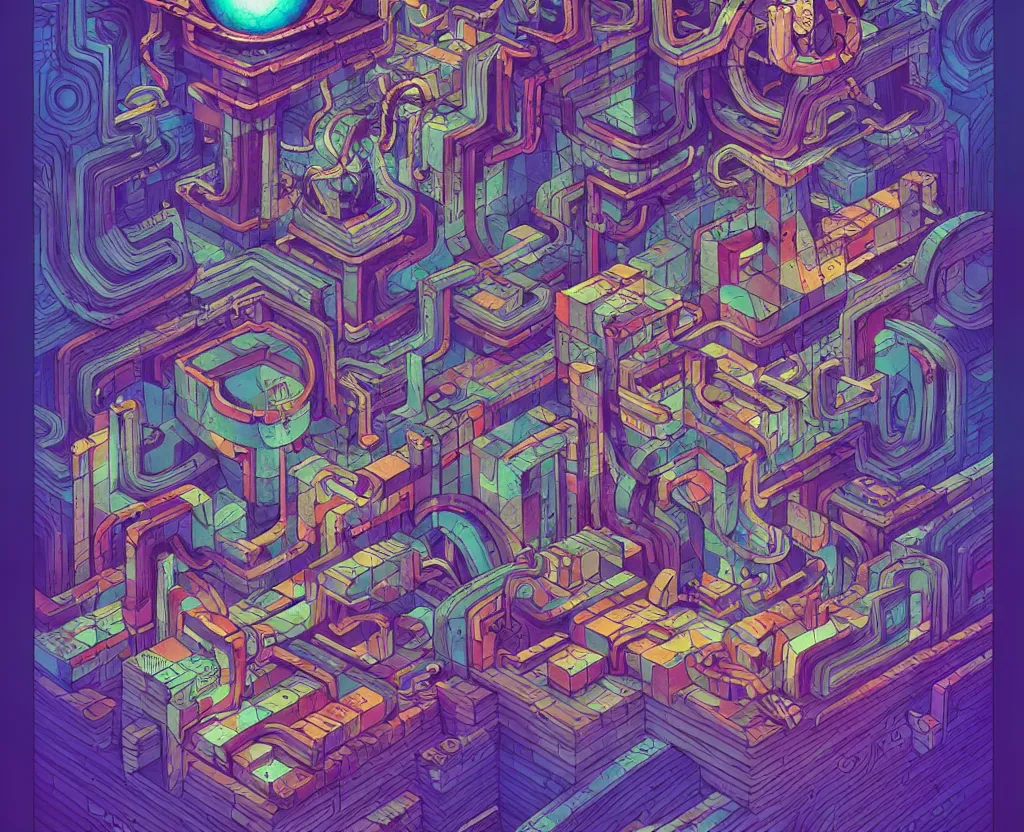 Image similar to arcane twisted turn of fate abstraction, centered award winning ink pen illustration, isometric abstract illustration by dan mumford, edited by craola, technical drawing by beeple and tooth wu, tiny details by artgerm and watercolor girl, symmetrically isometrically centered