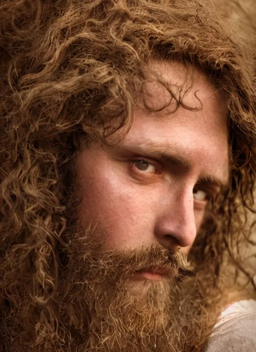 Prompt: closeup portrait of john the baptist, depth of field, zeiss lens, detailed, symmetrical, centered, fashion photoshoot, by Annie Leibovitz and Steve McCurry, David Lazar, Jimmy Nelsson, Breathtaking, 8k resolution, extremely detailed, beautiful, establishing shot, artistic, hyperrealistic, beautiful face, octane render