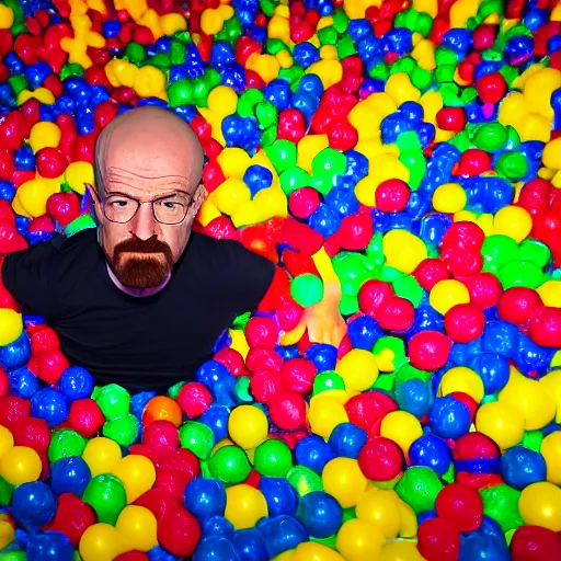 Image similar to walter white in a ball pit.