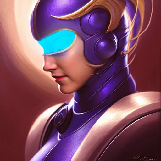 Prompt: head and shoulders portrait of Zero suit Samus as League of Legends character, digital illustration portrait, dark fantasy, medium shot, intricate, elegant, highly detailed, digital painting, volumetric light, artstation, concept art, smooth, sharp focus, illustration, armor by Donato Giancola, face by Gil Elvgren, paintstrokes by Greg Manchess, background by Alphonse Mucha