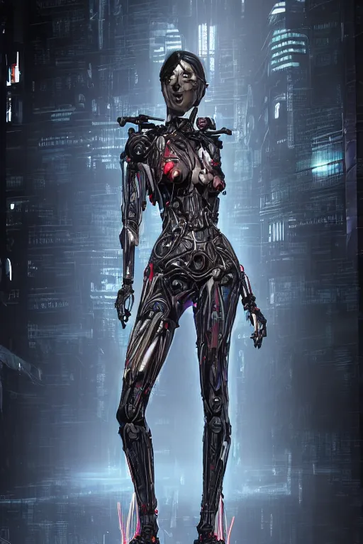 Prompt: a beautiful insufficently dressed metahuman biomechanical heavily cybered female shadowrunner fullbody portrait by echo chernik in the style of shadowrun returns pc game. 8k 3d realistic render. Dark atmosphere volumetric lighting. Cyberpunk feel. Hypermaximalist ultradetailed cinematic charachter concept art. Uncut, unzoom, centered, feminine pose. Digital illustration.