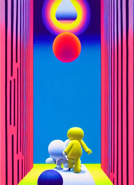 Prompt: entering the dream by shusei nagaoka, kaws, david rudnick, pastell colours, airbrush on canvas, cell shaded, 8 k