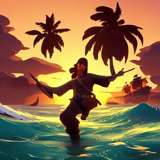 Image similar to painting treasure on sea of thieves game smooth median photoshop filter cutout vector, behance hd by jesper ejsing, by rhads, makoto shinkai and lois van baarle, ilya kuvshinov, rossdraws global illumination