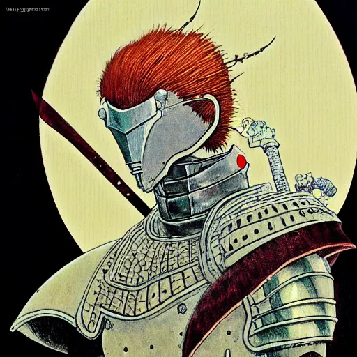 Image similar to prompt : portrait of knight painted in miyazaki color style drawn by katsuhiro otomo and takato yamamoto, inspired by fables, china doll face, smooth face feature, intricate oil painting, high detail, sharp high detail, manga and anime 2 0 0 0