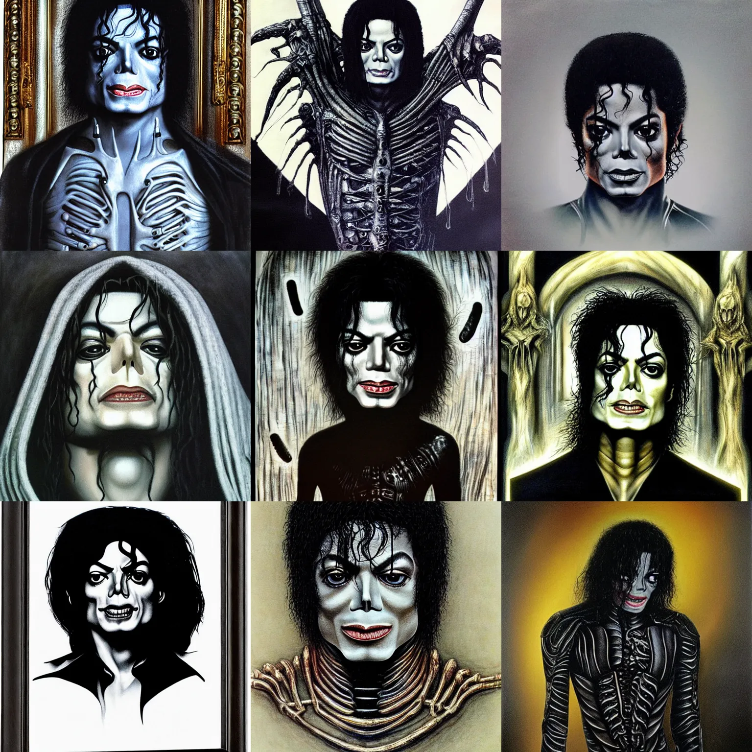 Prompt: Michael Jackson by H.R. Giger, highly detailed