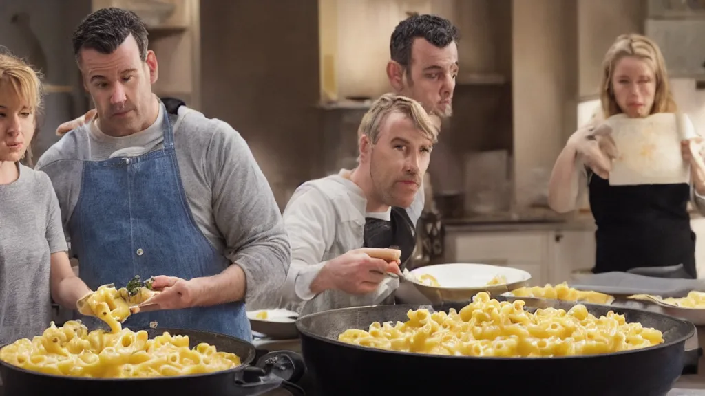 Image similar to mac and cheese vexing shape from hbo's the leftovers