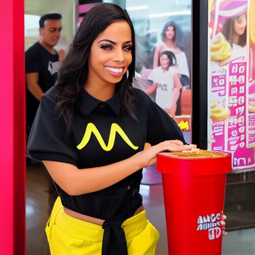 Image similar to anitta working at mc donalds