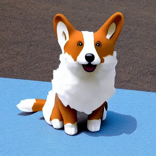 Prompt: a corgi in shape of cloud, realistic, highly detailed
