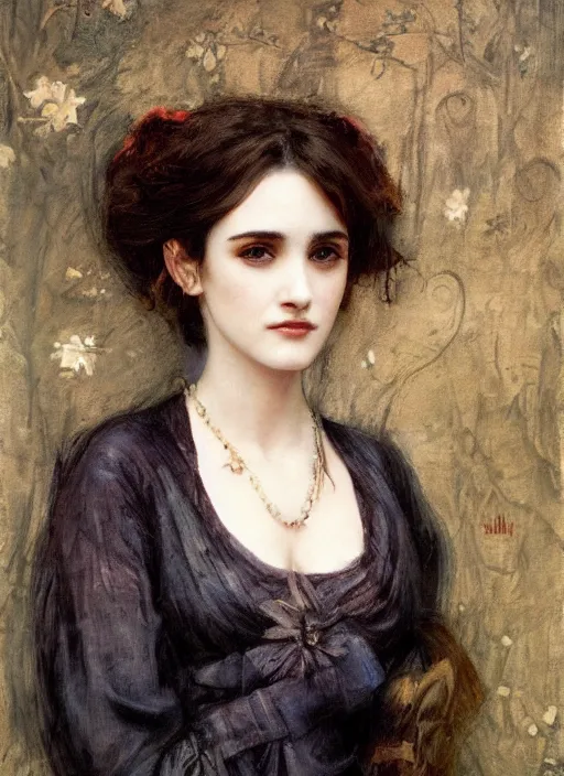 Image similar to a beautiful painting of young winona ryder by juan luna, pre-raphaelite, detailed, trending on artstation, hd, masterpiece