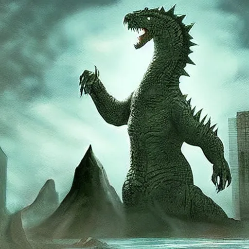 Image similar to concept art for a new kaiju monster for a godzilla move