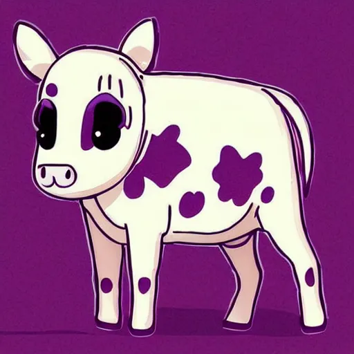 Image similar to cute chibbi cow in anime style, highly detailed, treanding on arttation