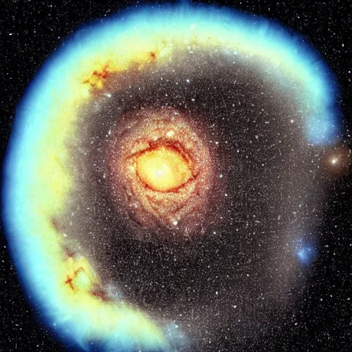 Prompt: deep space skull shaped galaxy as seen by space telescope, highly detailed photo