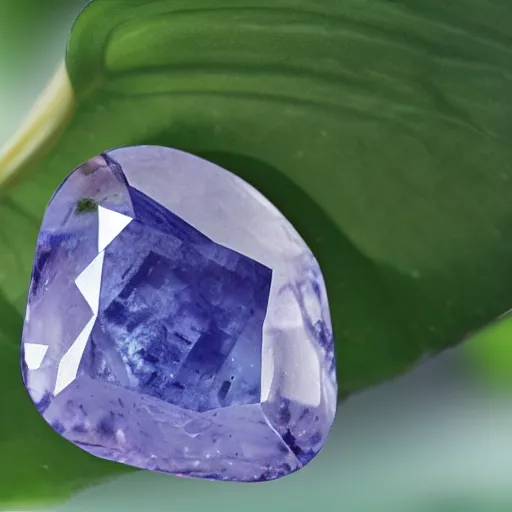 Image similar to a plant growing cut sapphire gemstones instead of fruit