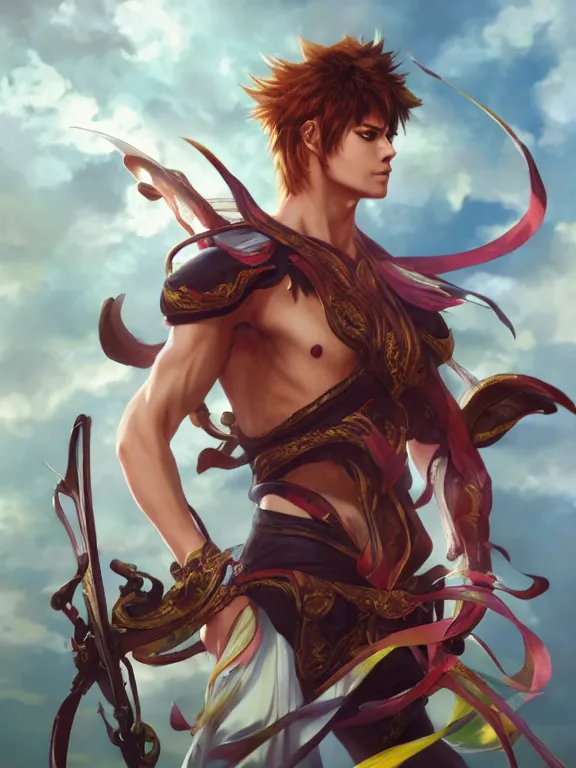 Image similar to manly kururugi suzaku, green eyes, hyper detailed, digital art, trending in artstation, cinematic lighting, studio quality, smooth render, unreal engine 5 rendered, octane rendered, concept art, smooth, sharp focus, illustration, art by artgerm and greg rutkowski and alphonse mucha and ian sprigger and wlop