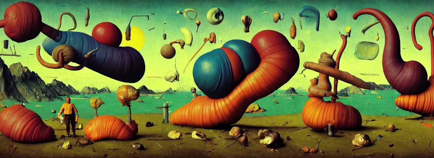 Prompt: surreal colorful single! clay snail concept art anatomy, action pose, very coherent and colorful high contrast masterpiece by norman rockwell franz sedlacek hieronymus bosch dean ellis simon stalenhag rene magritte gediminas pranckevicius, dark shadows, sunny day, hard lighting, reference sheet white! background