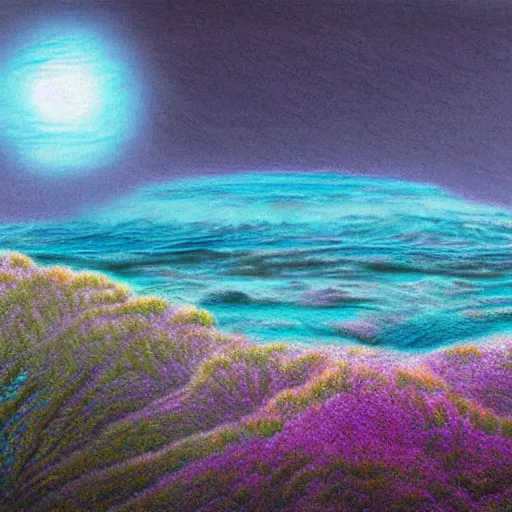 Prompt: beautiful landscape on Neptune. Award winning photograph, real, hyper realistic, intricate detail, pastel shades,