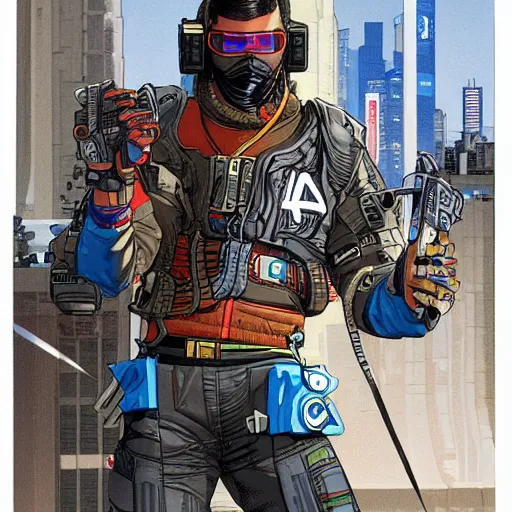 Prompt: ivan. Apex legends cyberpunk olympic athlete. Concept art by James Gurney and Mœbius.