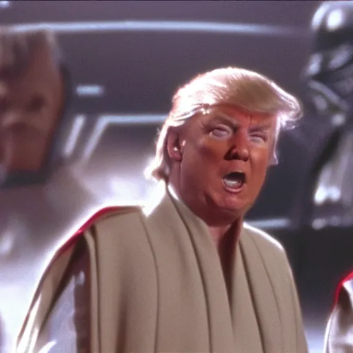 Prompt: donald trump in star wars a new hope cinematic