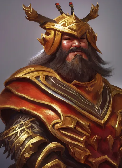 Image similar to genghis khan, from league of legends, hyper detailed, digital art, trending in artstation, cinematic lighting, studio quality, smooth render, fluorescent skin, unreal engine 5 rendered, octane rendered, art style by klimt and nixeu and ian sprigger and wlop and krenz cushart