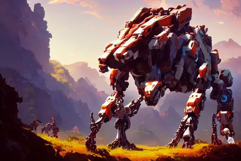 Image similar to grazer machine mecha animal beast robot of horizon forbidden west horizon zero dawn bioluminiscence, behance hd by jesper ejsing, by rhads, makoto shinkai and lois van baarle, ilya kuvshinov, rossdraws global illumination