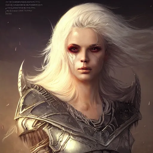 Image similar to kerli koiv as a paladin, darkwave, darksynth, concept headshot art, sharp, digital matte painting, art by luis royo, greg rutkowski, wlop, dramatic lighting, trending on artstation