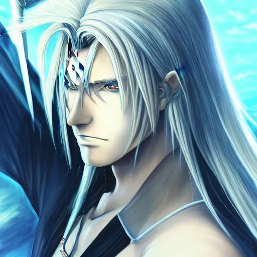 Image similar to portrait of sephiroth, anime fantasy illustration by tomoyuki yamasaki, kyoto studio, madhouse, ufotable, trending on artstation