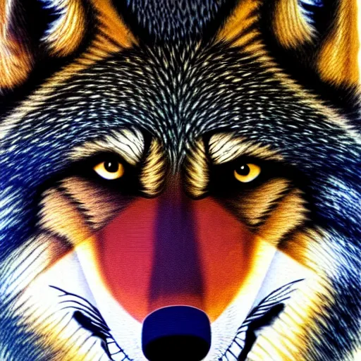 Image similar to african mask of wolf