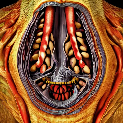 Image similar to cross section of a human. photography. 4 k. realistic. anatomy.