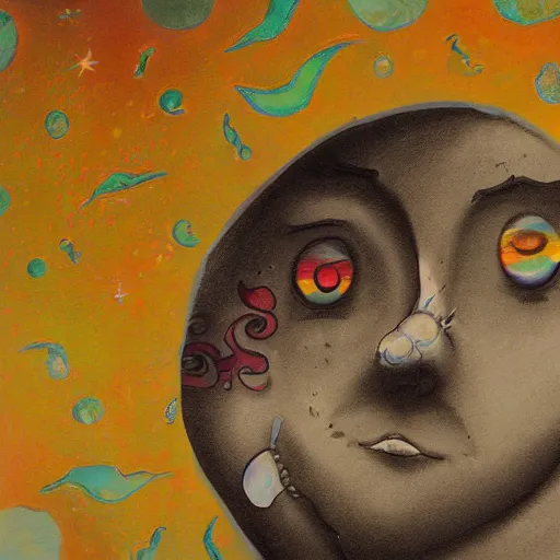 Image similar to tears from the moon, art by jeff lyons and sandra pelser.