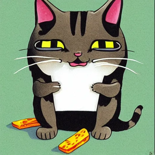 Image similar to a crying cat by richard scarry