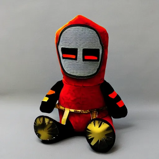 Image similar to expressionism disappointed plushie toy knight