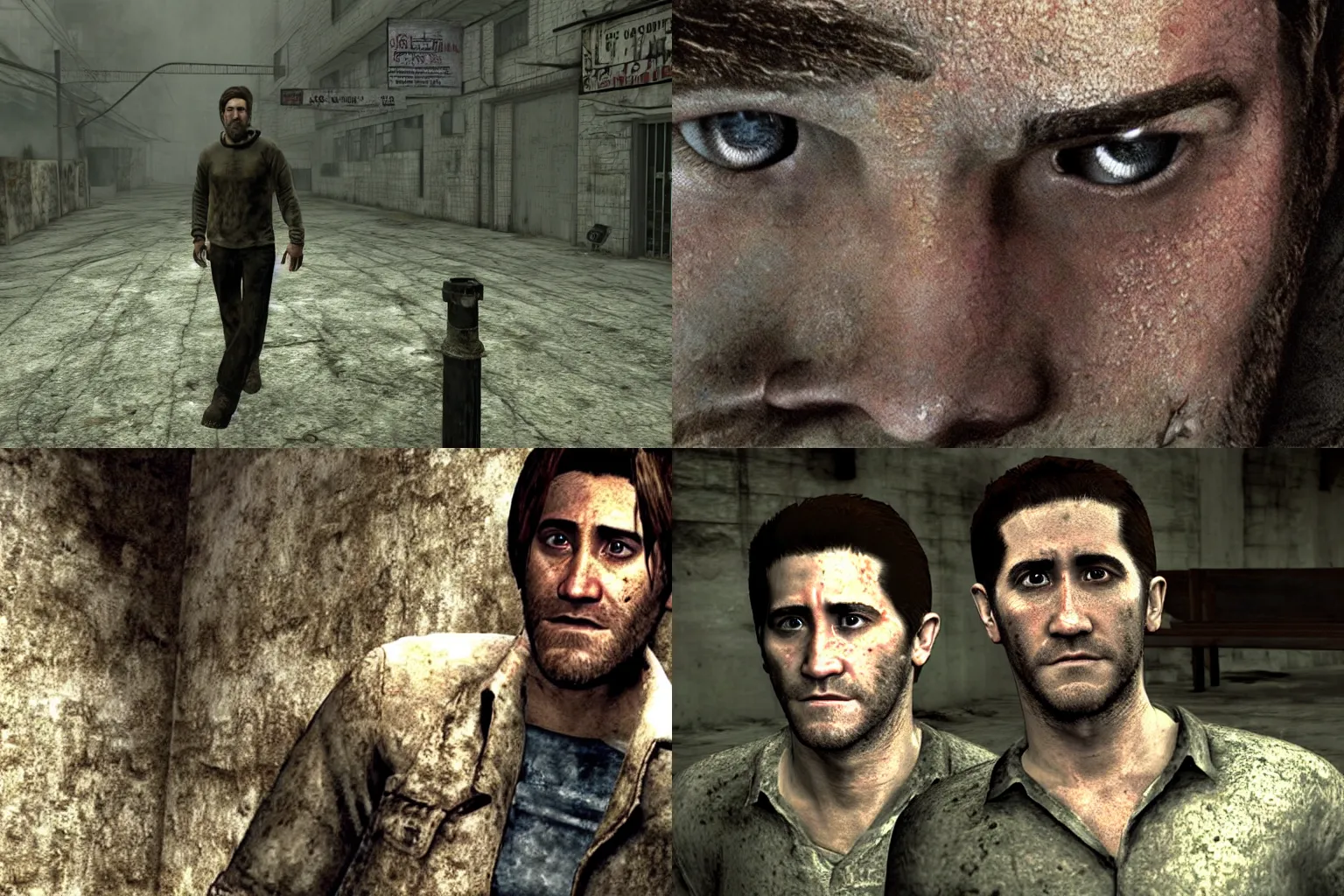 ryan gosling in silent hill 2, in-game screenshot, Stable Diffusion