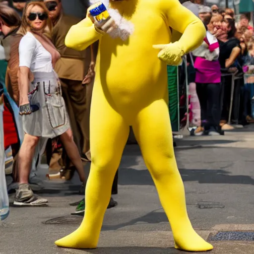 Image similar to will ferrell starring as banana man, movie promo photo, 8 k