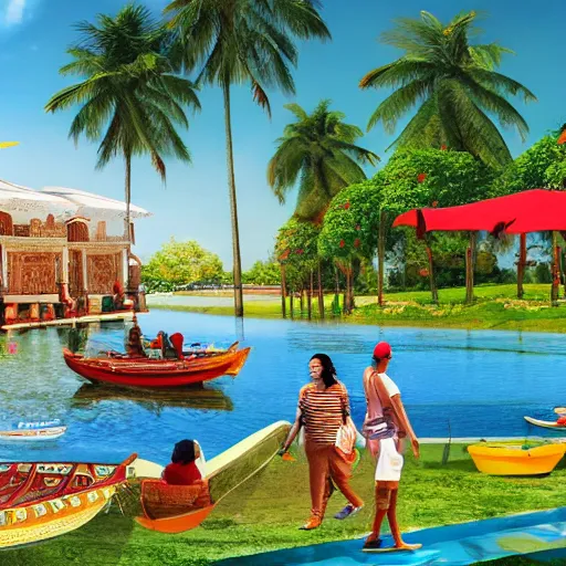 Image similar to advertisement indian tourism brochure, realistic render, detailed
